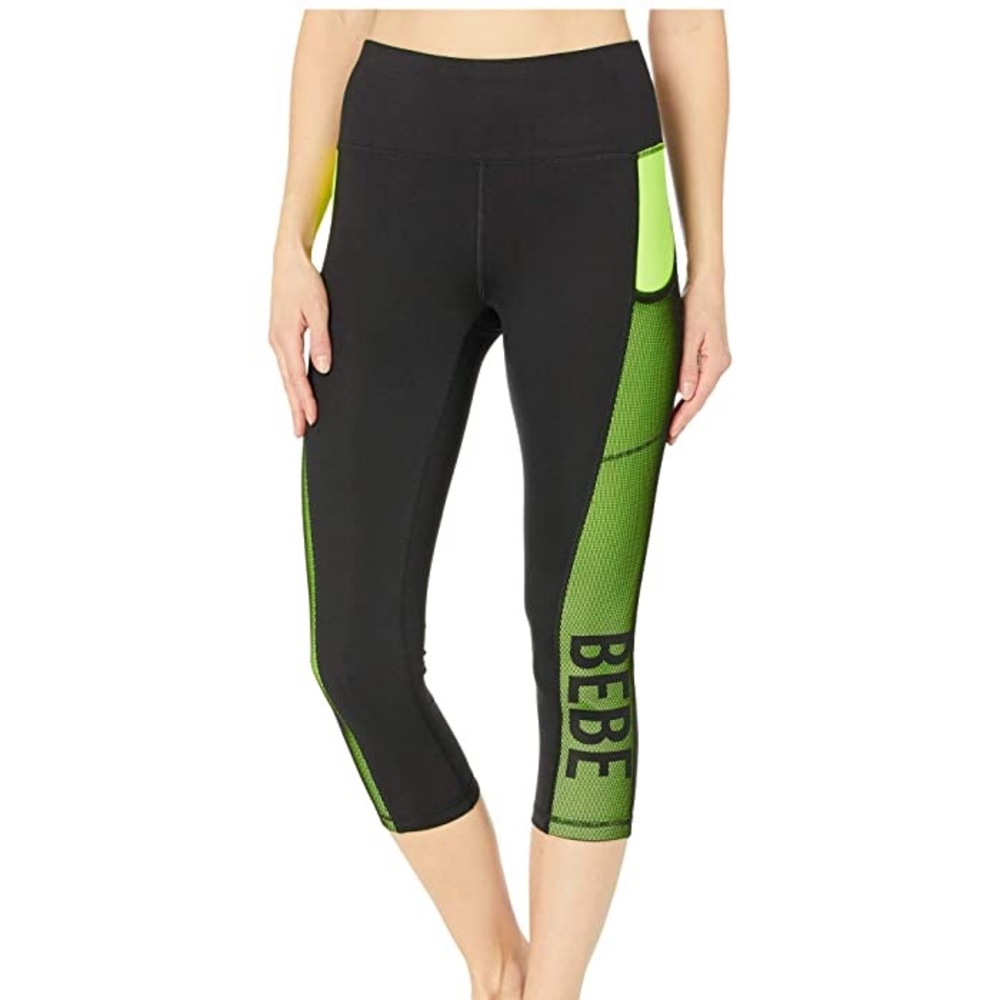 NWT Bebe Sport Net Mesh Capri Size M